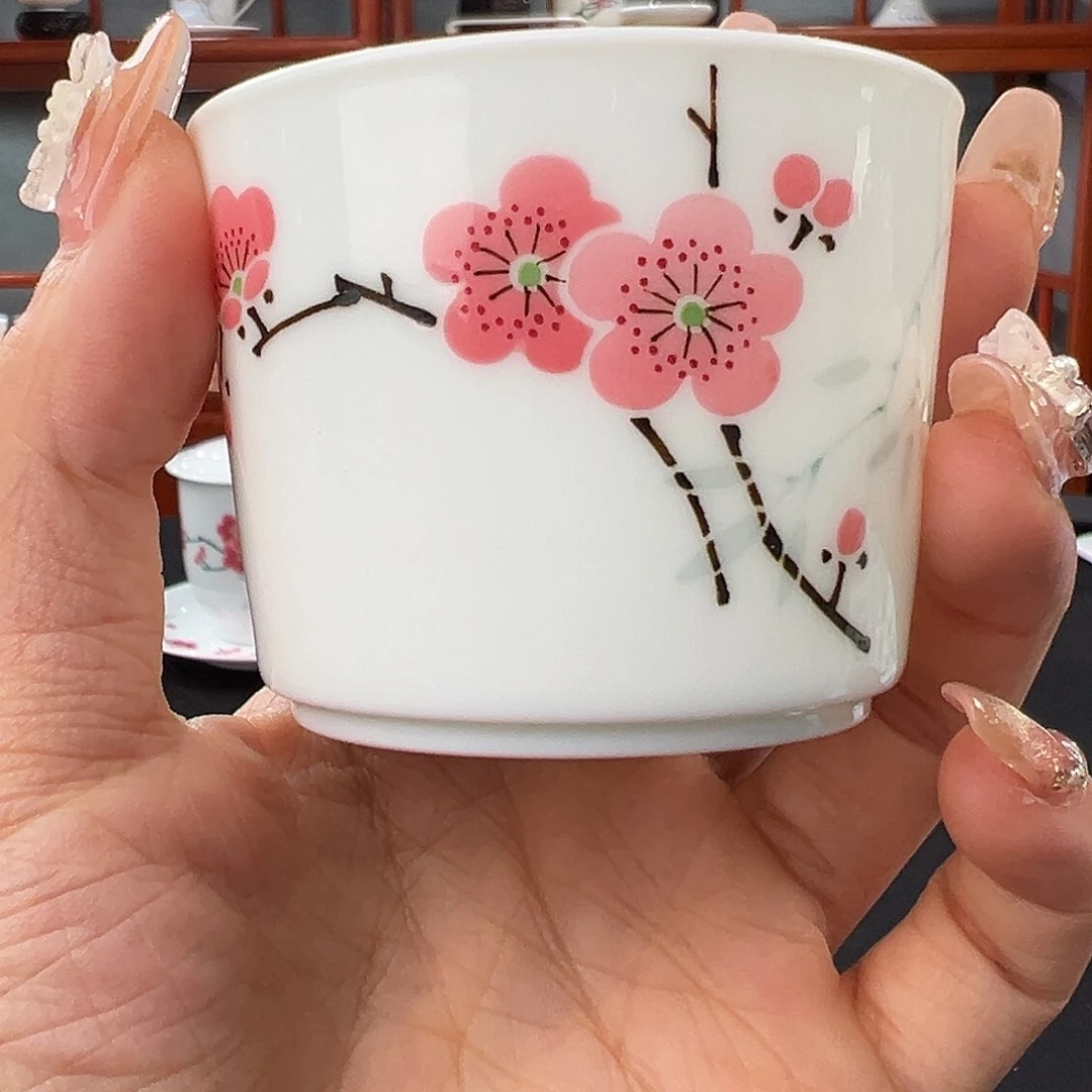 翠竹红梅小书卷杯