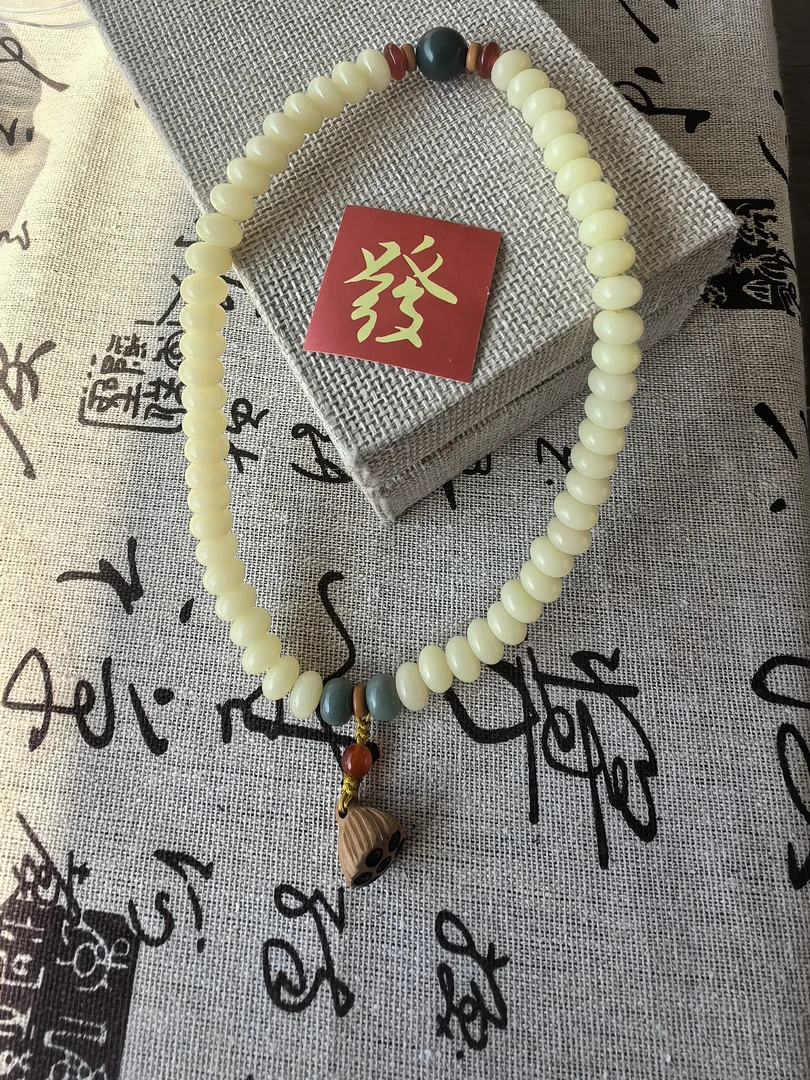 非金属木质手链 菩提根双圈莲花手持