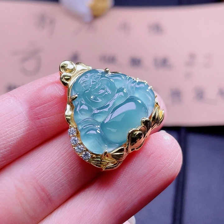 翡翠吊坠(不含链)银S925镶嵌