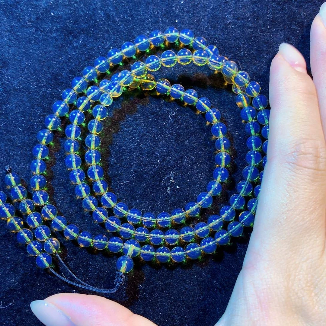琥珀未镶嵌手链蓝珀5mm108