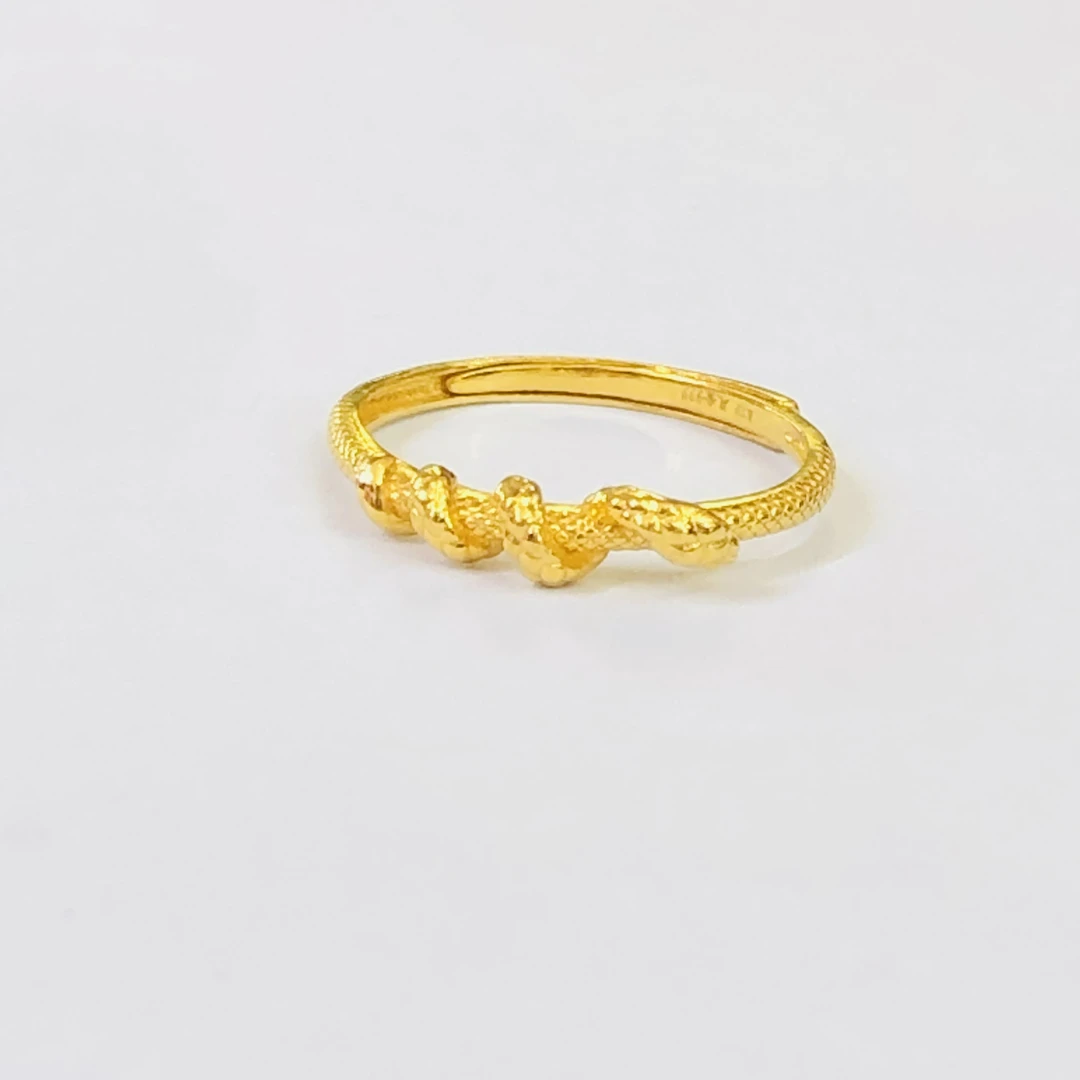 黄金足金999灵蛇缠金戒指