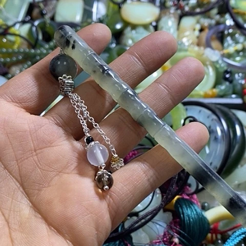 岫玉发簪未镶嵌发簪