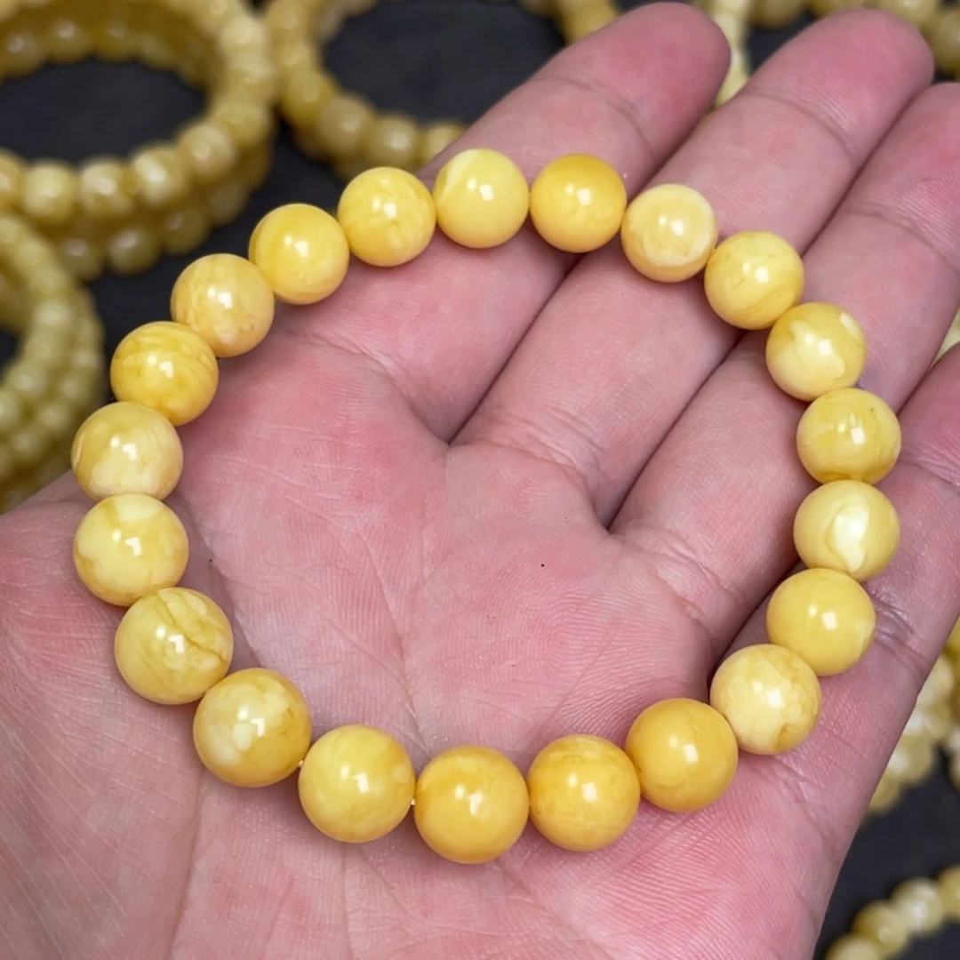 蜜蜡未镶嵌裸石小年份蜜蜡手串9.7mm