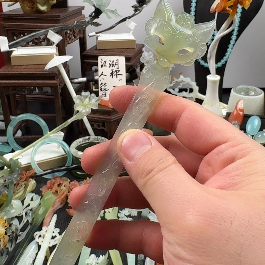 蛇纹石玉未镶嵌发饰