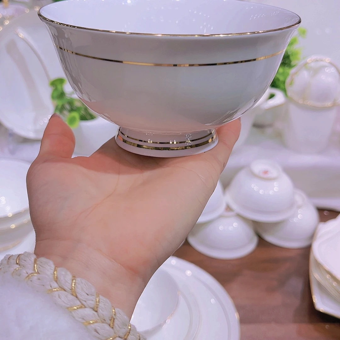 【闪购商品】瓷金镶玉5寸米饭碗