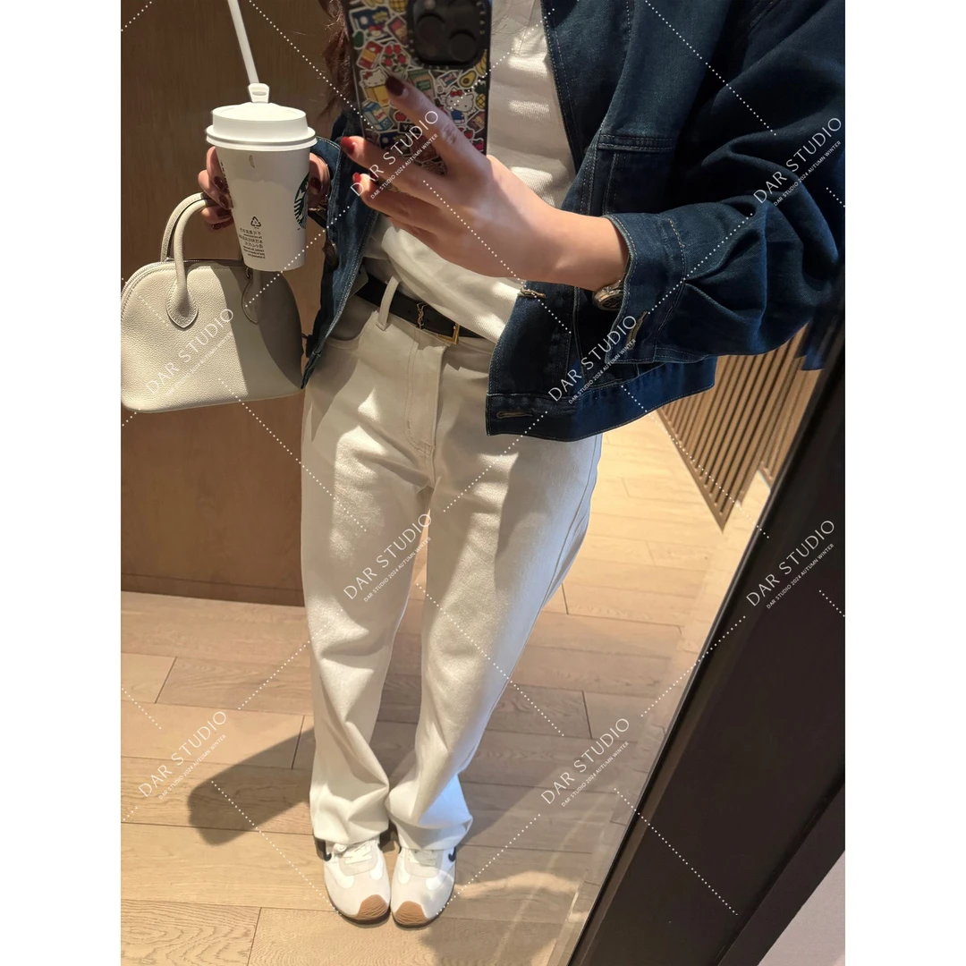 DAR STUDIO 【街拍艺术家】2025早春新款直筒休闲两色牛仔裤19103