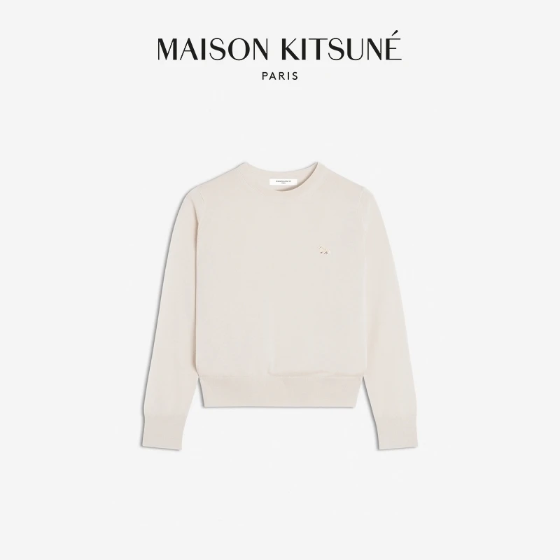 【甄选6折】Maison Kitsune女款玩色小狐狸复古羊毛针织套头衫