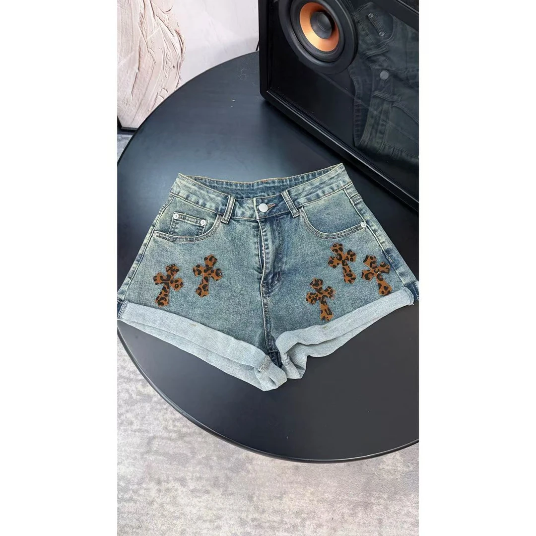 《An ni》【克】夏季新品复古时尚轻薄显瘦高腰短款牛仔短裤Ani-C058