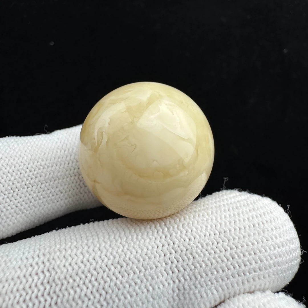 A1099天然蜜蜡瓷白妖花 24.2mm支持鉴定 假一罚四