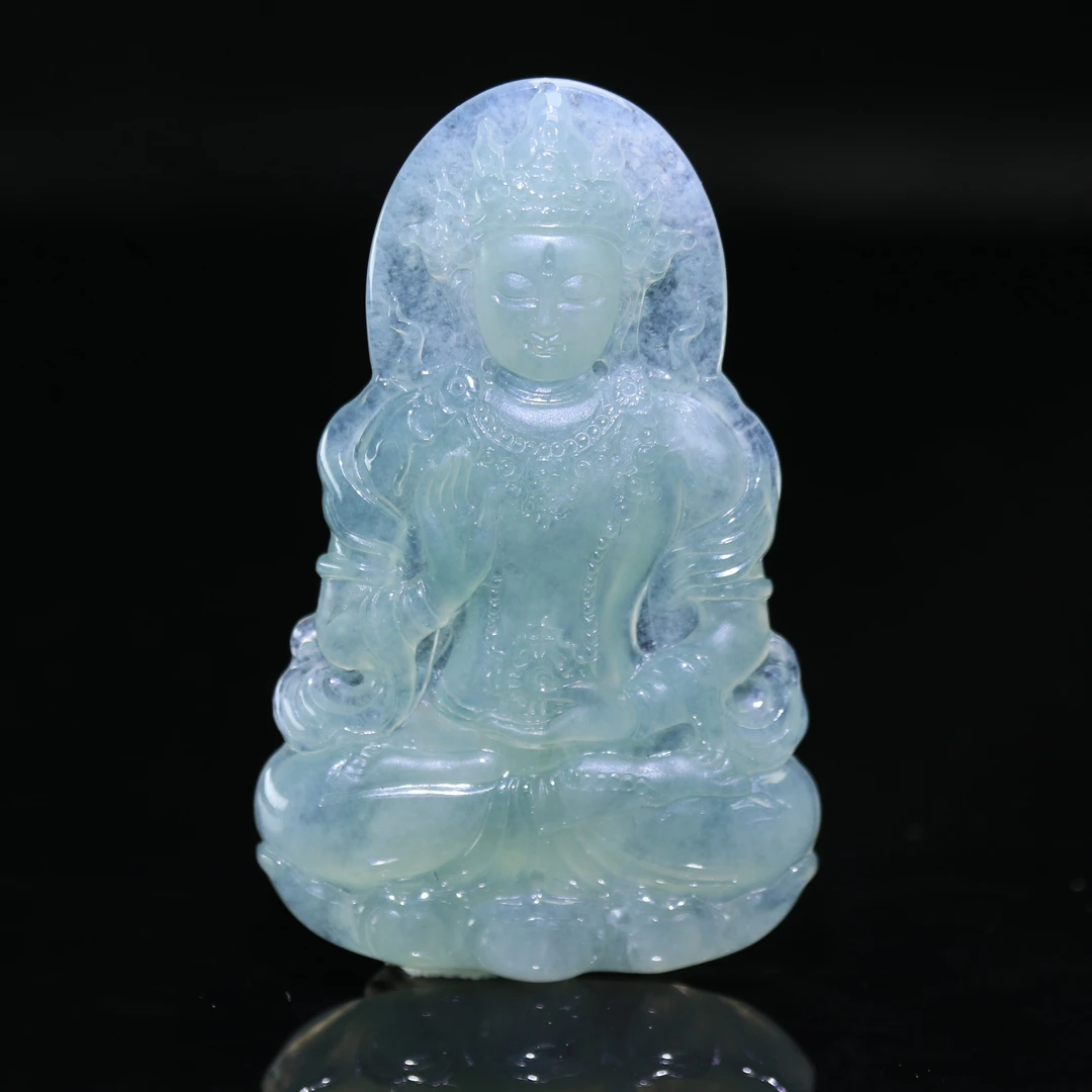 39天然缅甸翡翠A货冰度母/500230/北京银座拍卖