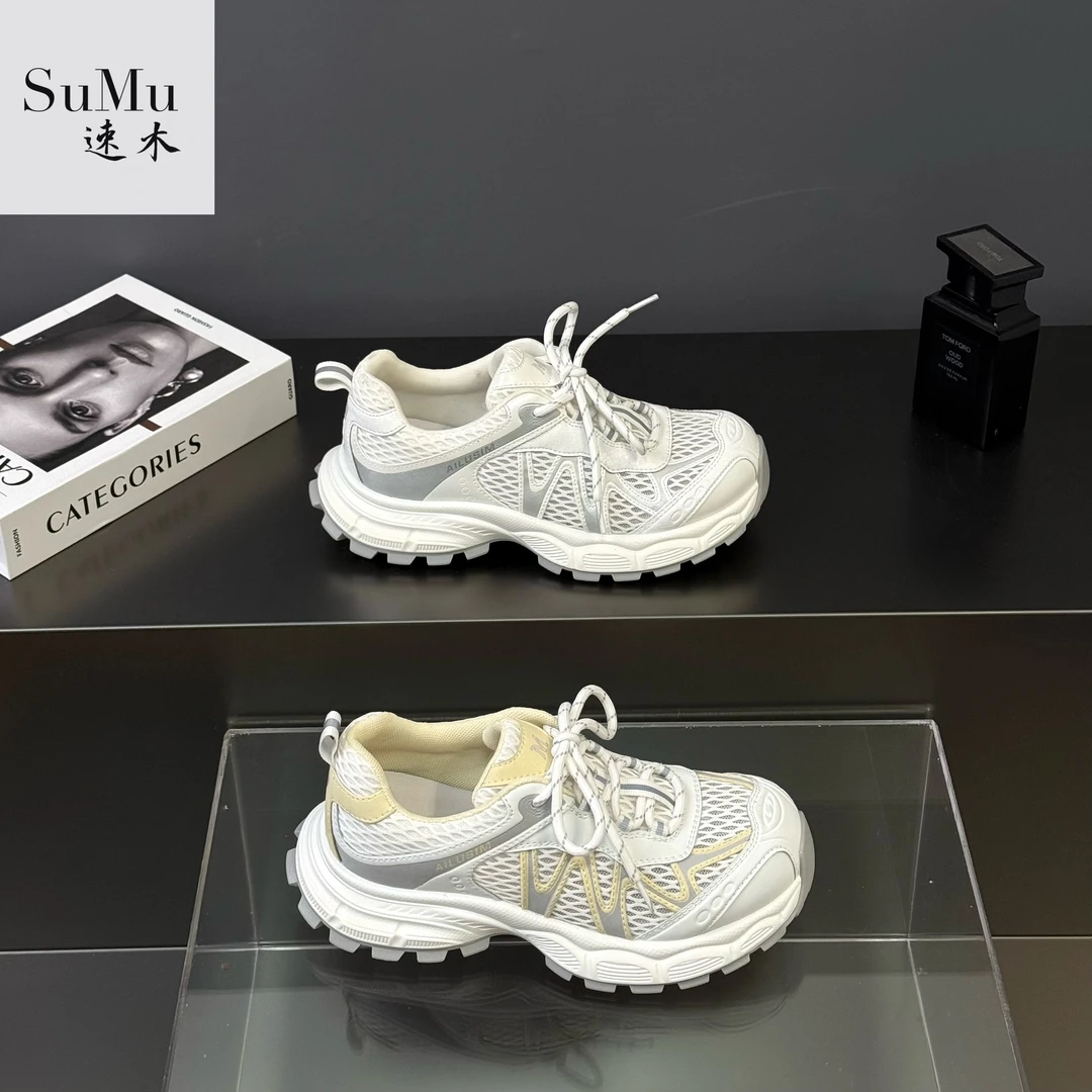SuMu/速木显脚小单网2025夏季新款网面透气休闲时尚百搭休闲鞋女