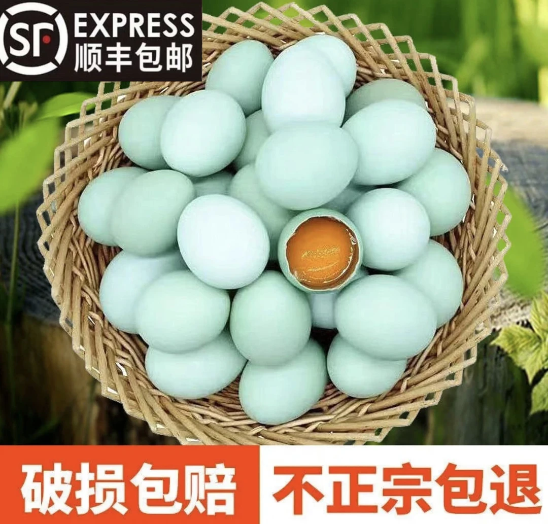 【顺丰包邮】乌鸡蛋50枚四斤三两以上高品质农家散养黑风乌鸡蛋绿壳