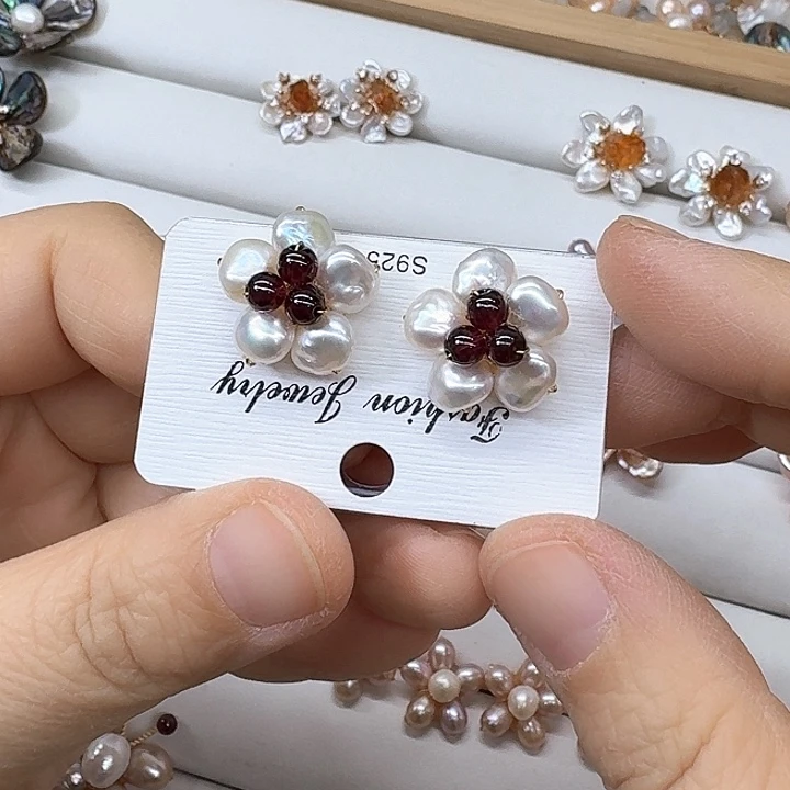 淡水珍珠发饰银S925镶嵌