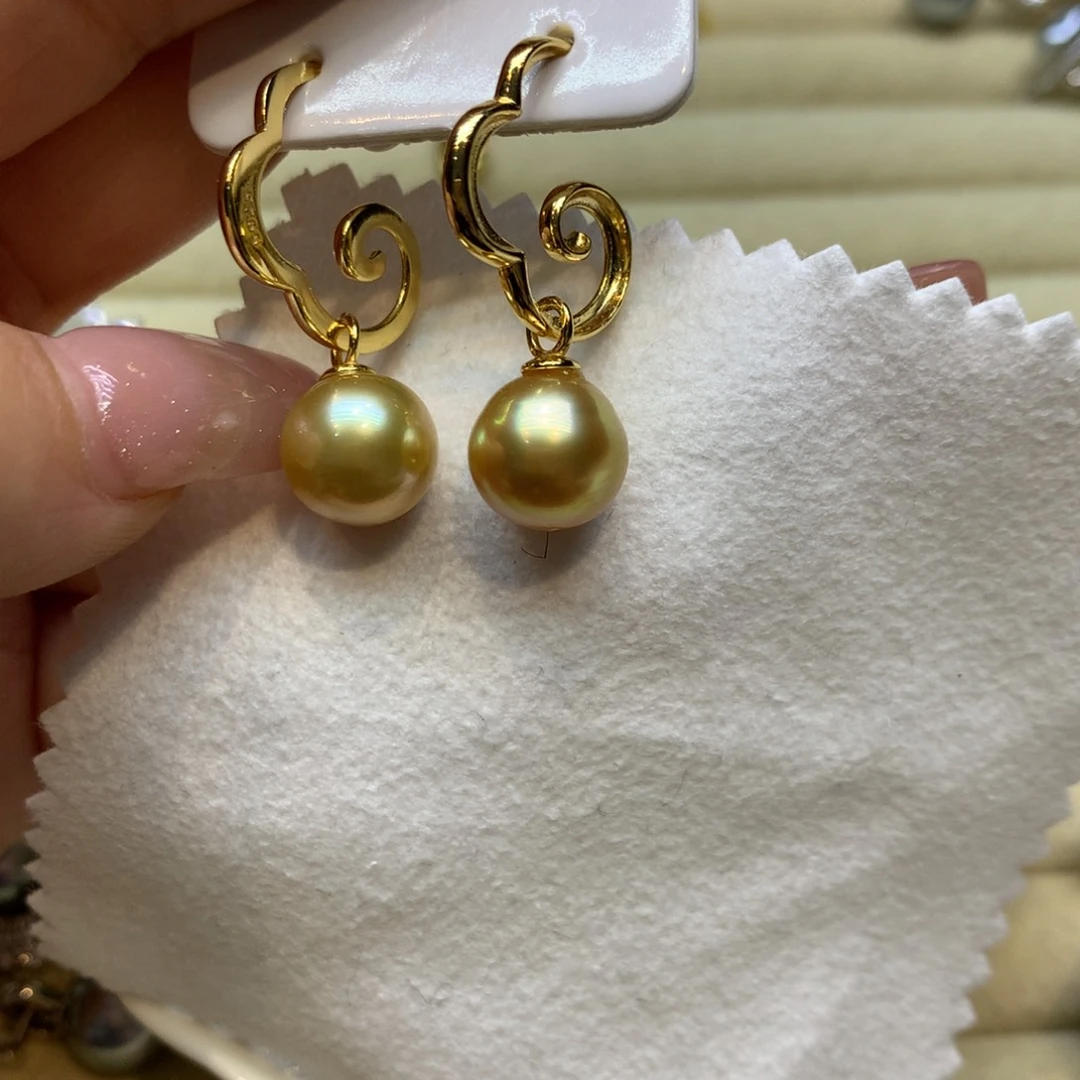 银S925镶嵌耳饰海水珍珠