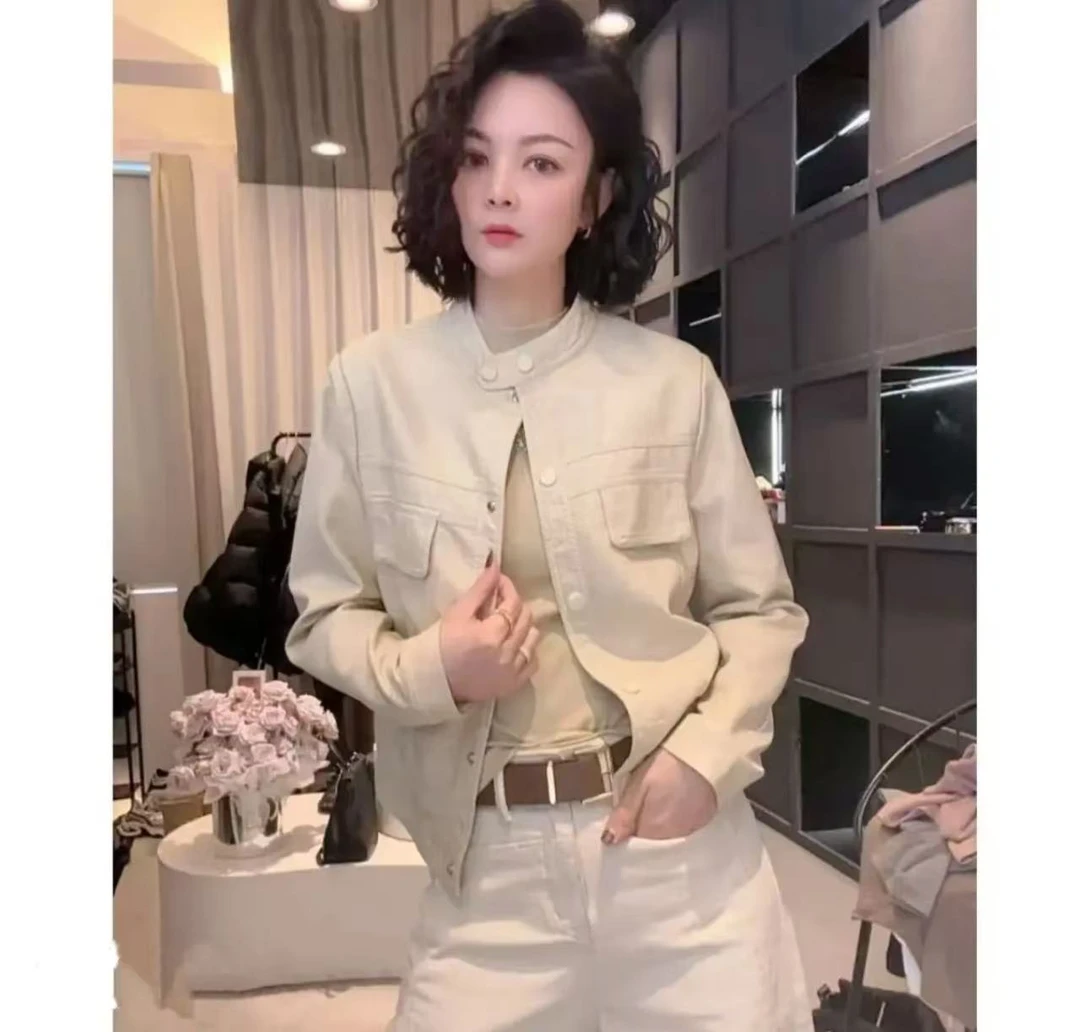 《优麦汇》Y5269早春款皮衣设计感百搭时尚外套休闲女款