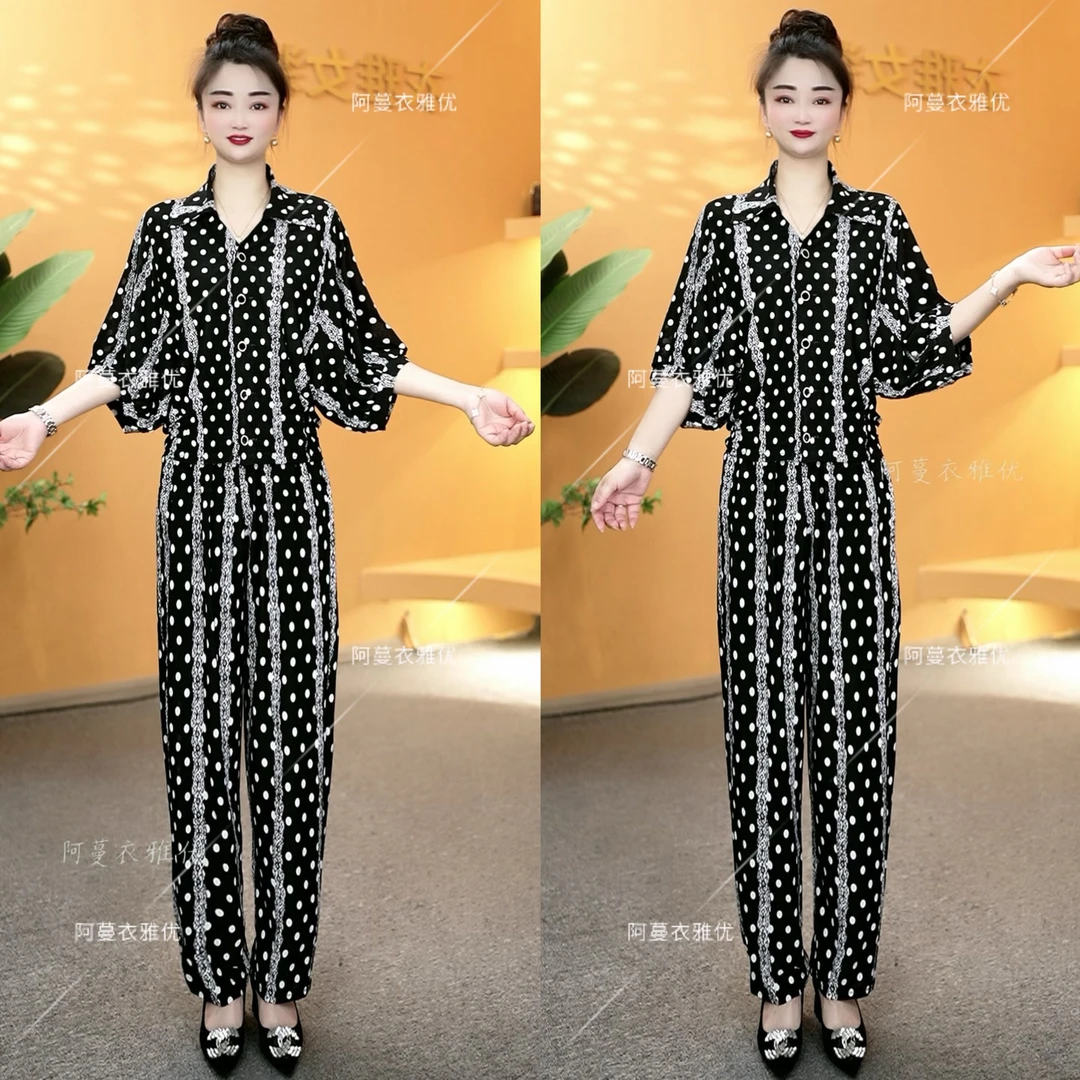 【衣雅严选】8081-1696#新款修身简约款面上衣加高腰裤两件套装