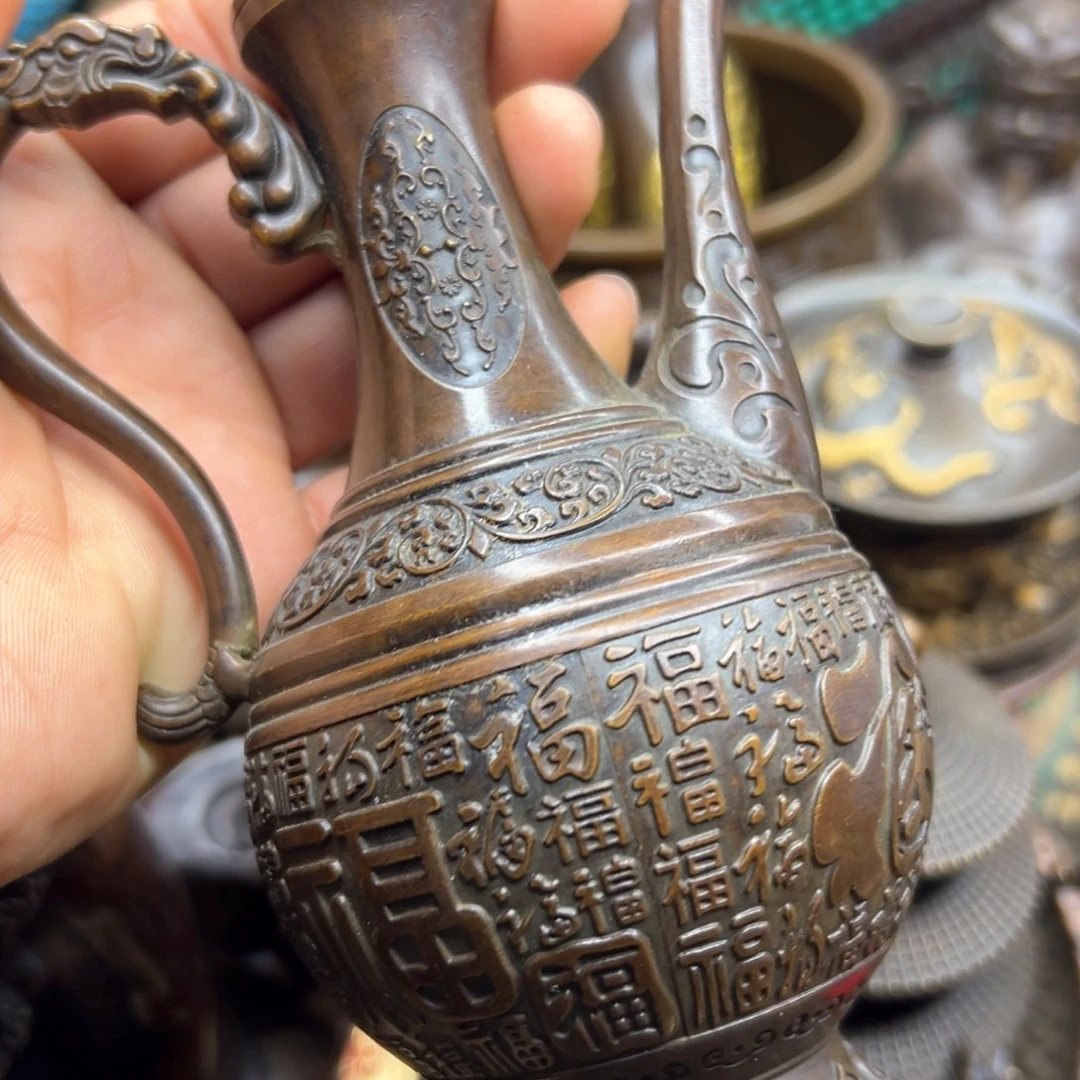 铜摆件欢迎欢迎你