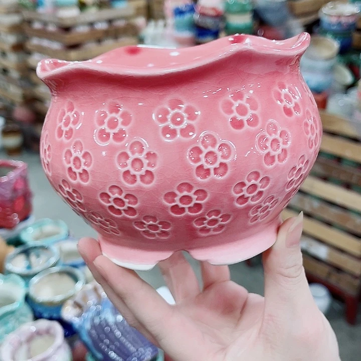 有孔，凑10元包邮陶瓷花盆发货！