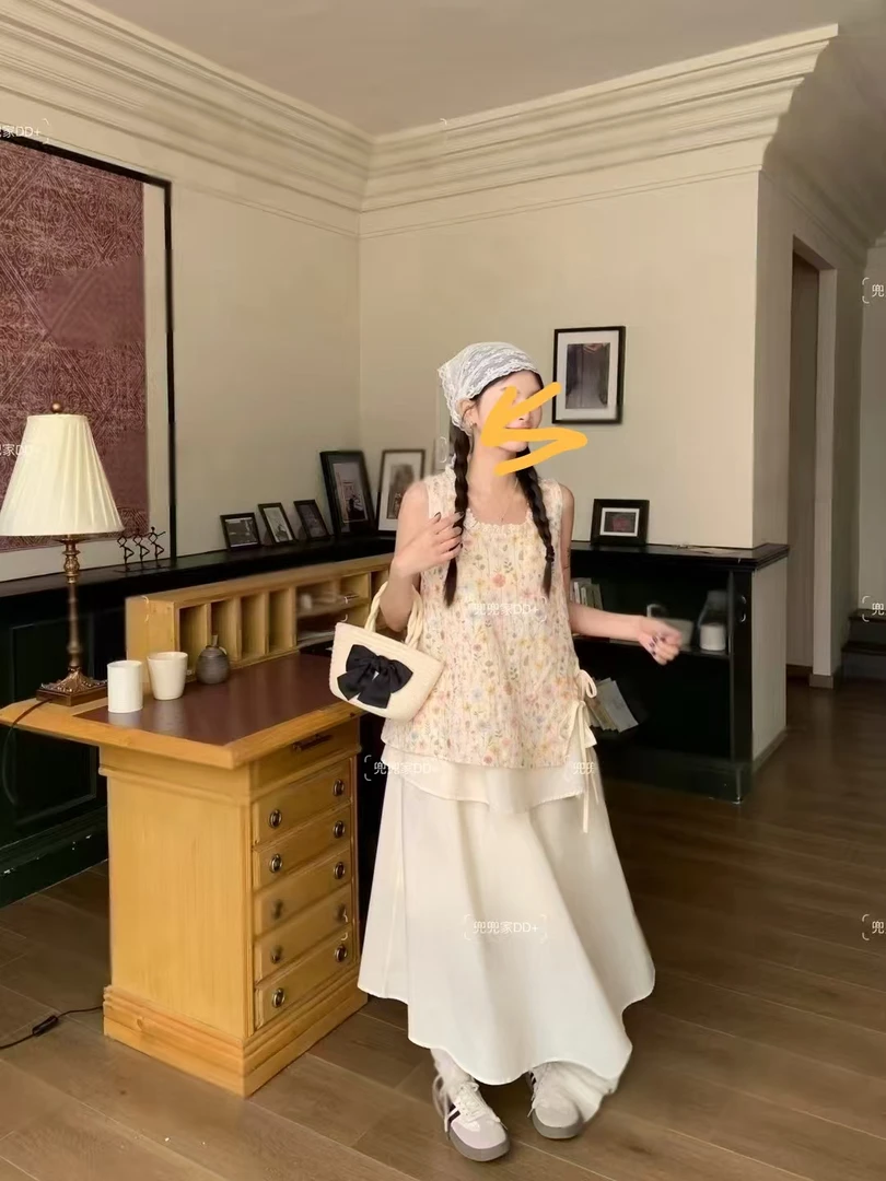 【小美】夏季欧若风法式清新甜美黄黑皮显白连衣裙度假风初恋白裙女