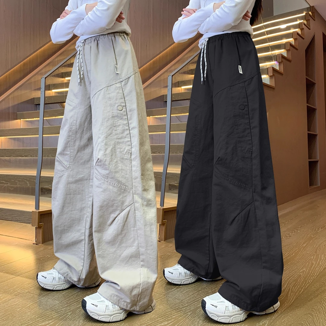 女大童休闲裤2025新款秋季运动裤儿童百搭工装裤初中生春秋装裤子