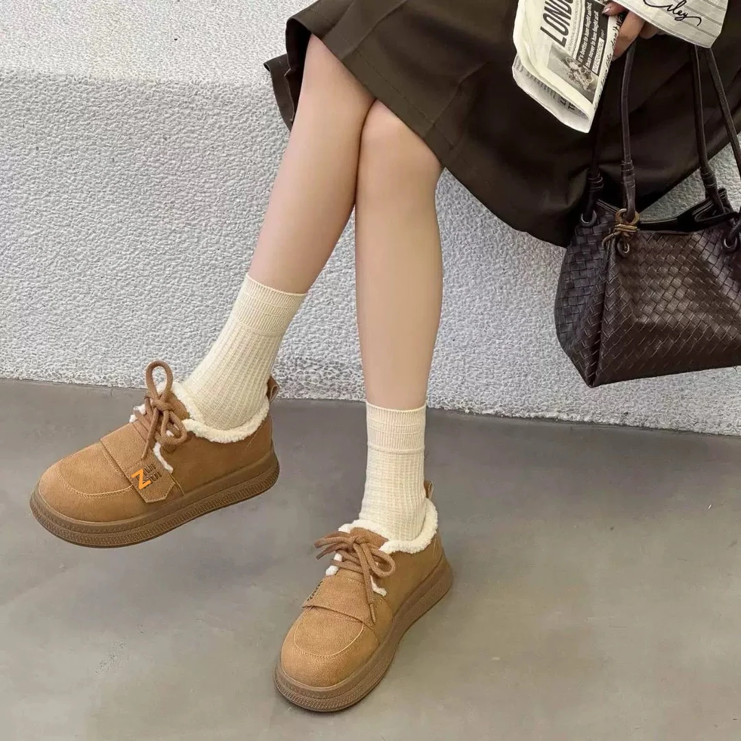 邹小姐532-66加绒博肯女鞋魔术贴雪地鞋秋冬保暖