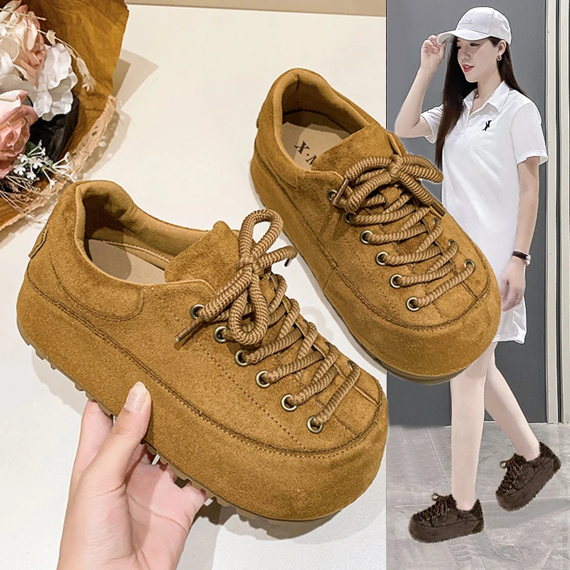 厚底丑萌勃肯鞋女2025秋季新款百搭松糕单鞋小个子增高休闲运动鞋