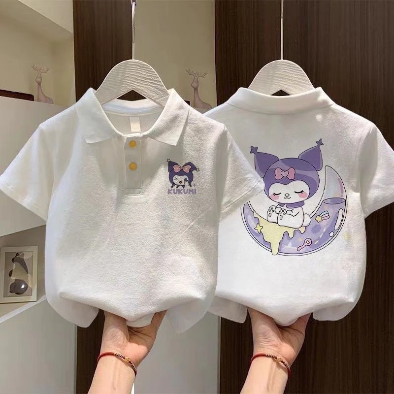 女童纯棉短袖T恤2025时尚夏季潮流百搭新款儿童洋气polo宝宝上衣