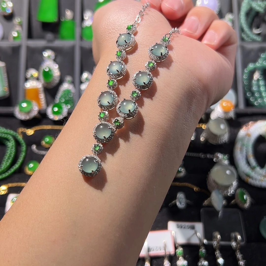 翡翠银S925镶嵌项链