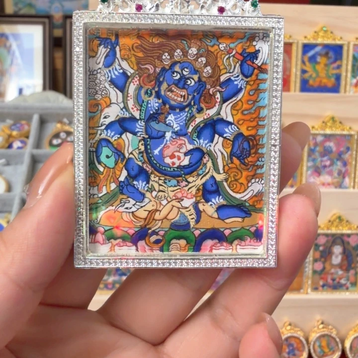 吊坠大黑热贡纯手绘毛毛