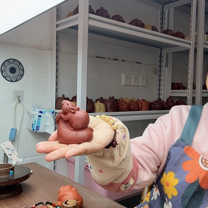 茶案朱泥老鼠茶宠