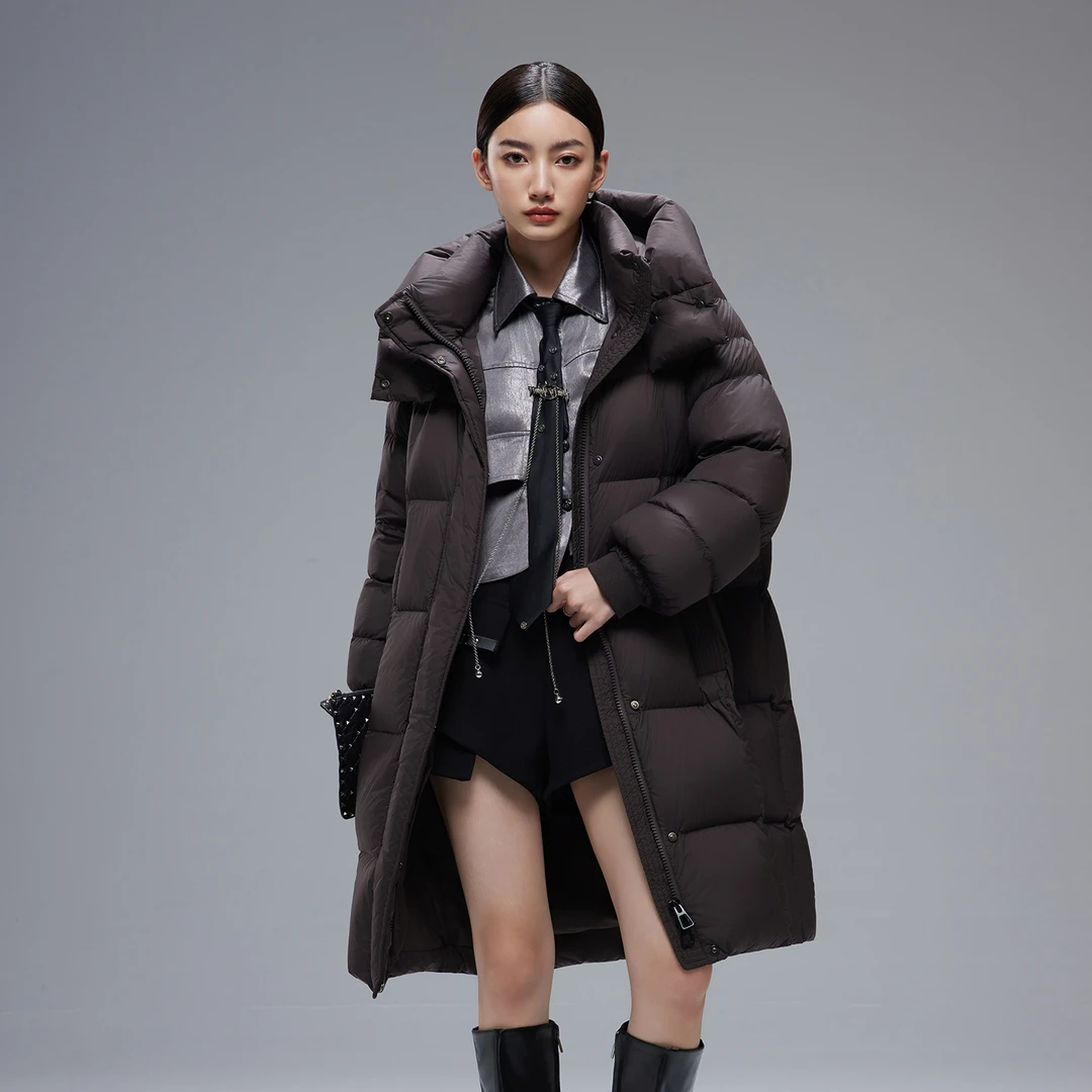 秋冬女新款保暖加厚白鹅绒羽绒服 D66663021