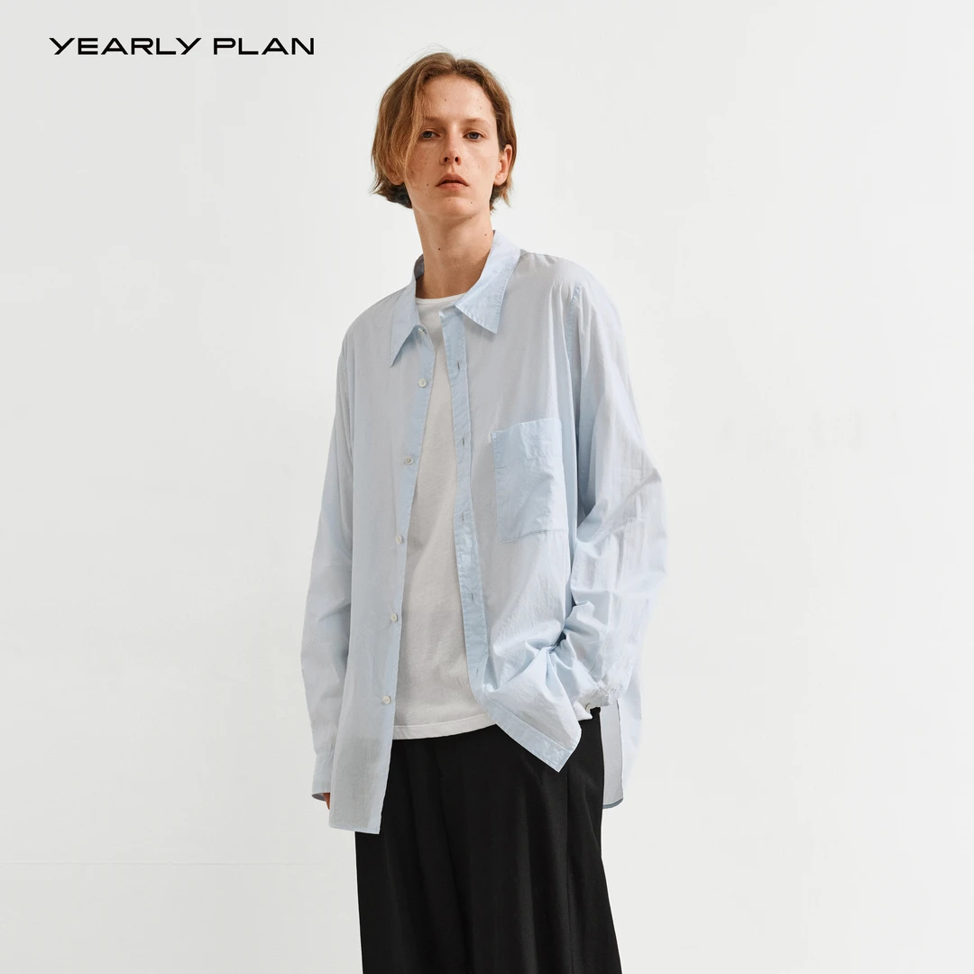 YEARLY PLAN【细支薄棉】简约经典随性百搭简练翻领衬衫 2826