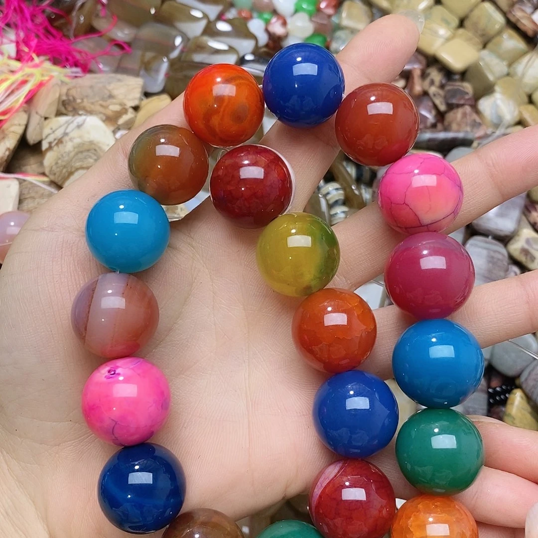 未镶嵌玛瑙/玉髓珠宝半成品多宝玛瑙一条