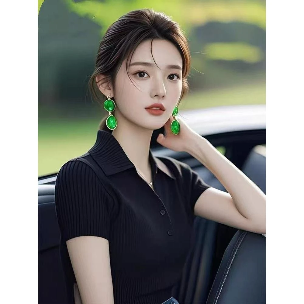 SS547夏季独特别致甜辣妹针织衫女设计感小众超好看修身绝美上衣