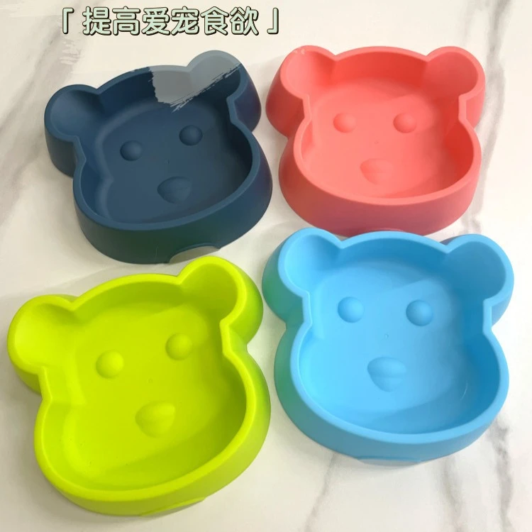 猫碗加厚盆小熊型慢食碗防噎防滑防打翻小号猫碗狗碗刻度盆宠物碗