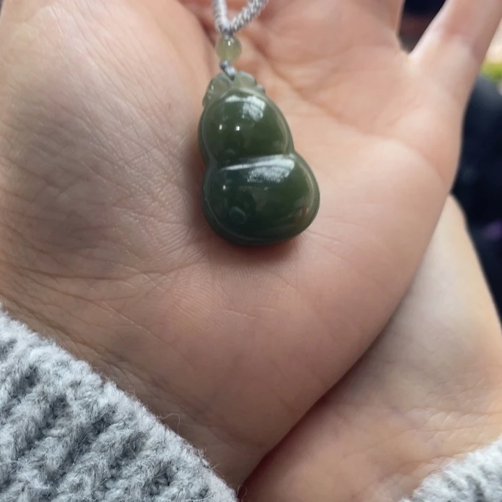 和田玉未镶嵌颈饰青黄口葫芦