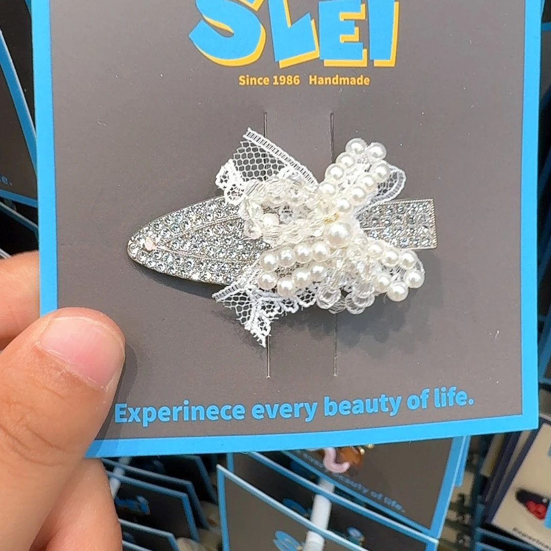皮质铁合金银色钻蝴蝶结