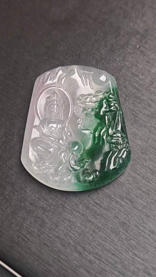 FC49翡翠吊坠【邂逅翡翠高冰吊坠，冰透绿意，开启浪漫时光】