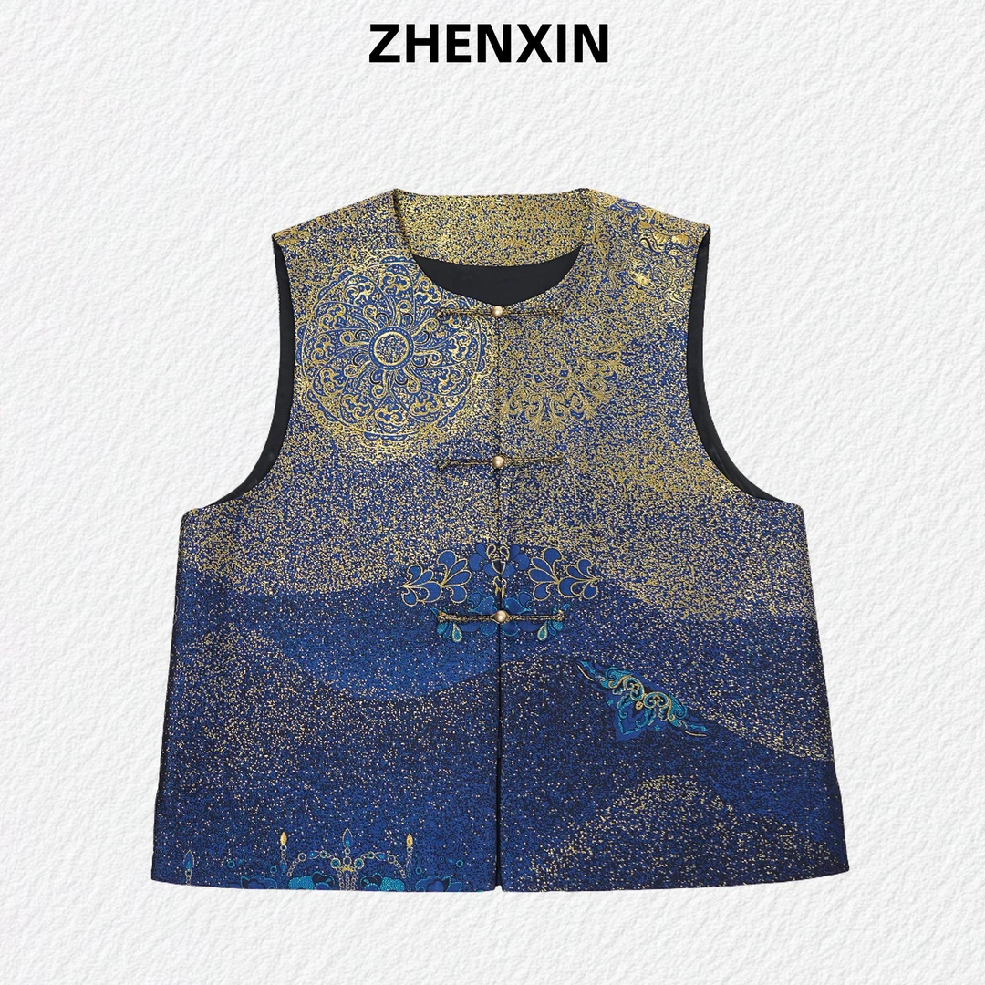 【敦煌丝路】上久楷宋锦马甲圆领新中式国风上衣春秋百搭气质