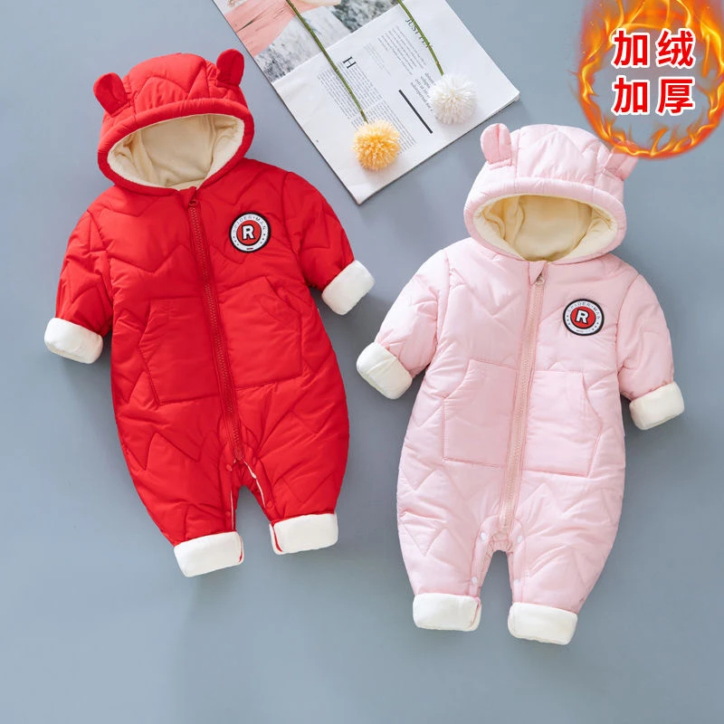 【微掉色】婴儿连体衣秋冬婴幼儿加厚夹棉衣服宝宝冬季棉服a类