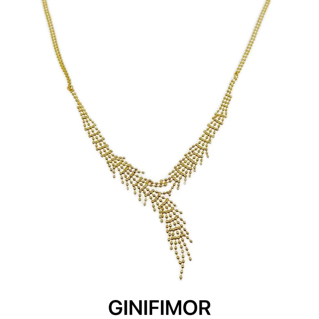 GINIFIMOR 铜合金项链 a770 复古时尚金色流苏瀑布项链气质锁骨链