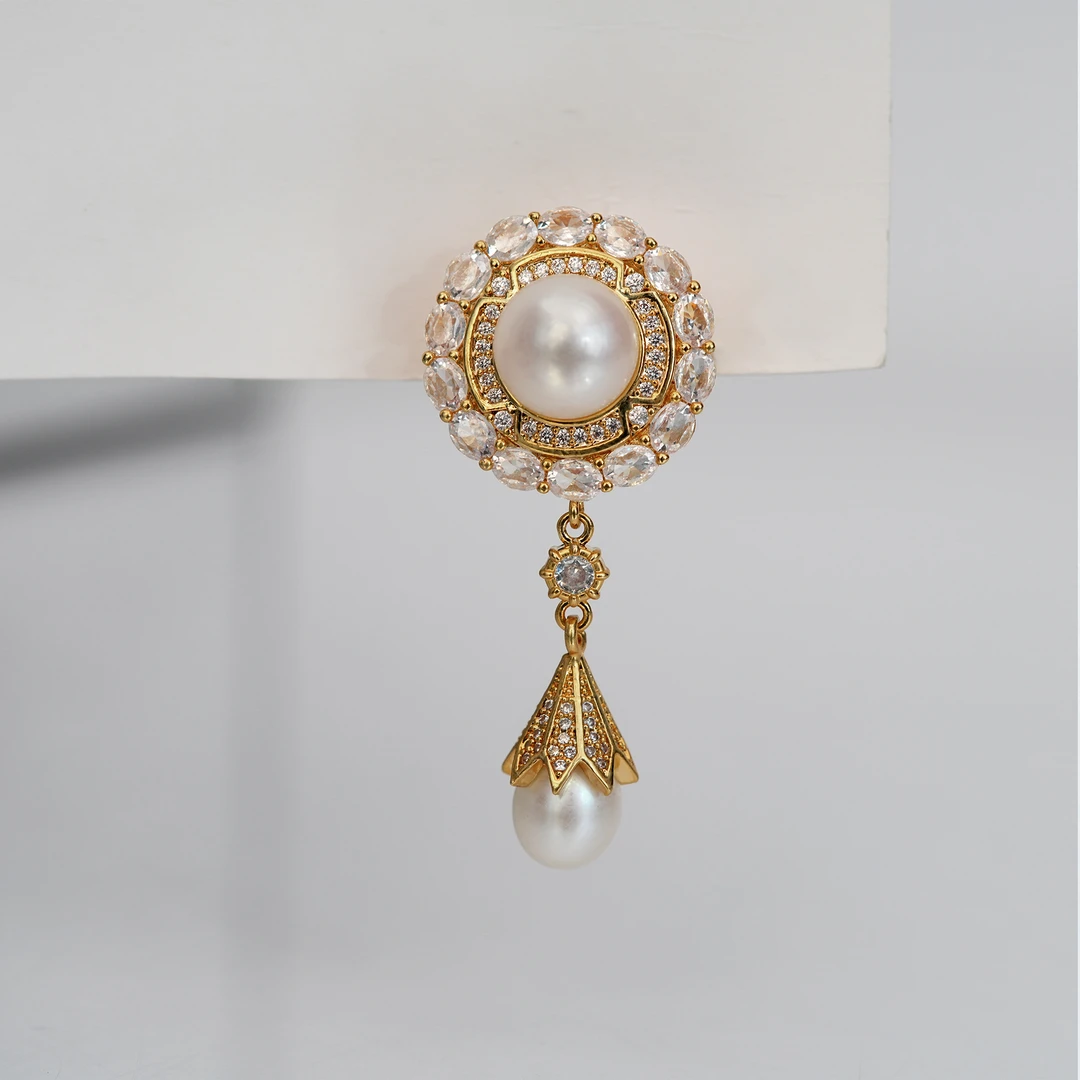 淡水无核珍珠伯爵夫人精致高级款胸针胸花