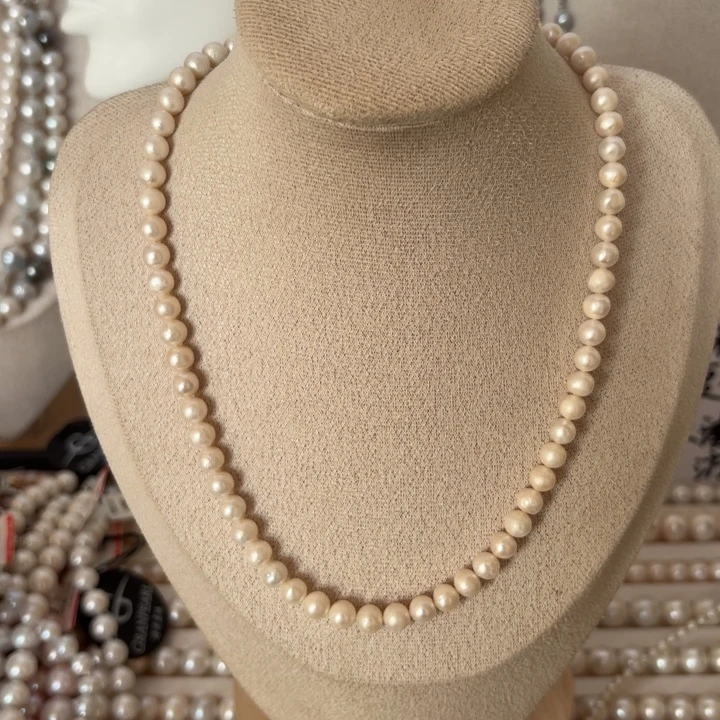 淡水珍珠银S925镶嵌颈饰94