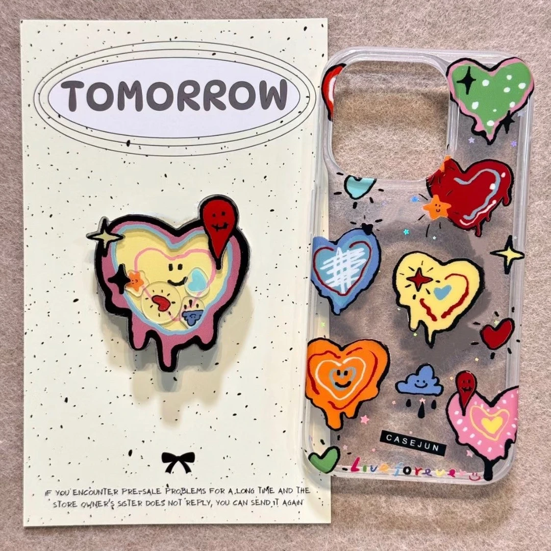 多彩爱心适用苹果16/15手机壳iphone13pro12女14小米oppo华为vivo