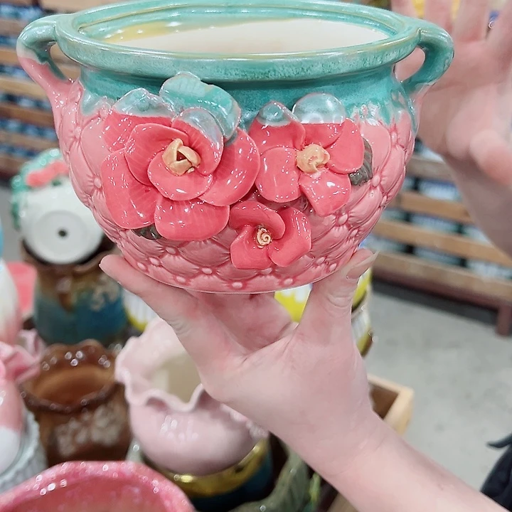 有孔，凑单福利满10元发货陶瓷多肉花盆！