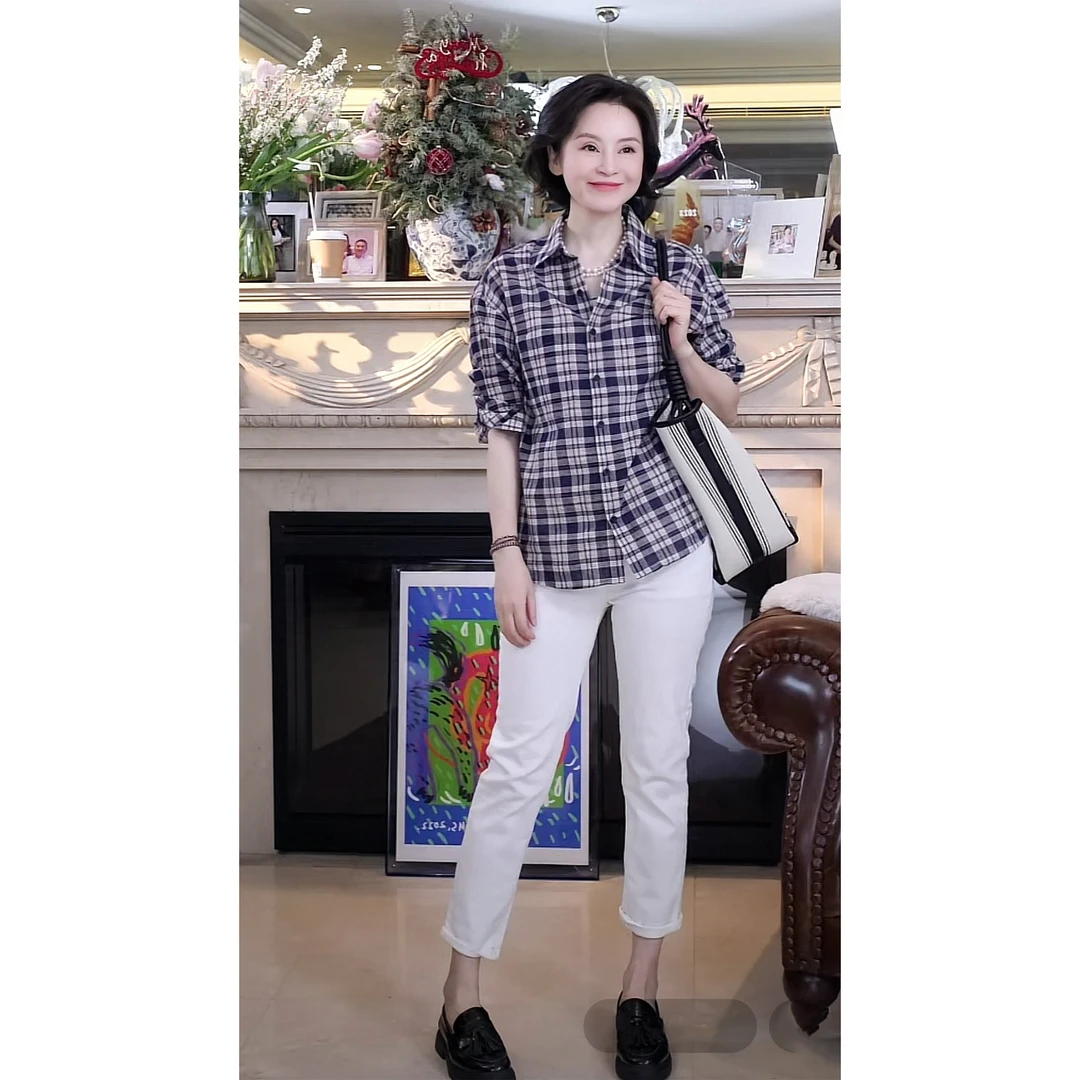 我是摩羯 知识分子格纹衫 120支新疆长绒棉图案时尚百搭秋衬衫