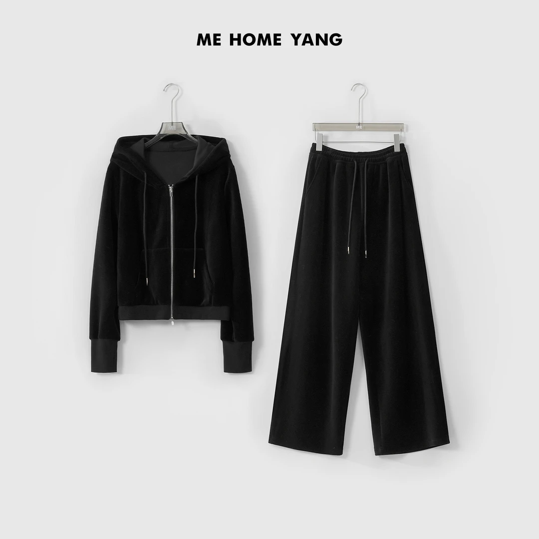 ME【丝绒套装】运动舒适春季时尚休闲百搭套装 MEQS0623