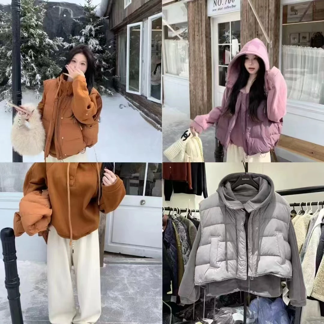 【实穿主义】时尚显瘦设计韩系保暖气质欧货高领卫衣马甲套装33601