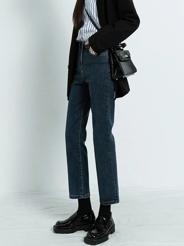 89629蓝灰九分直筒裤烟管裤