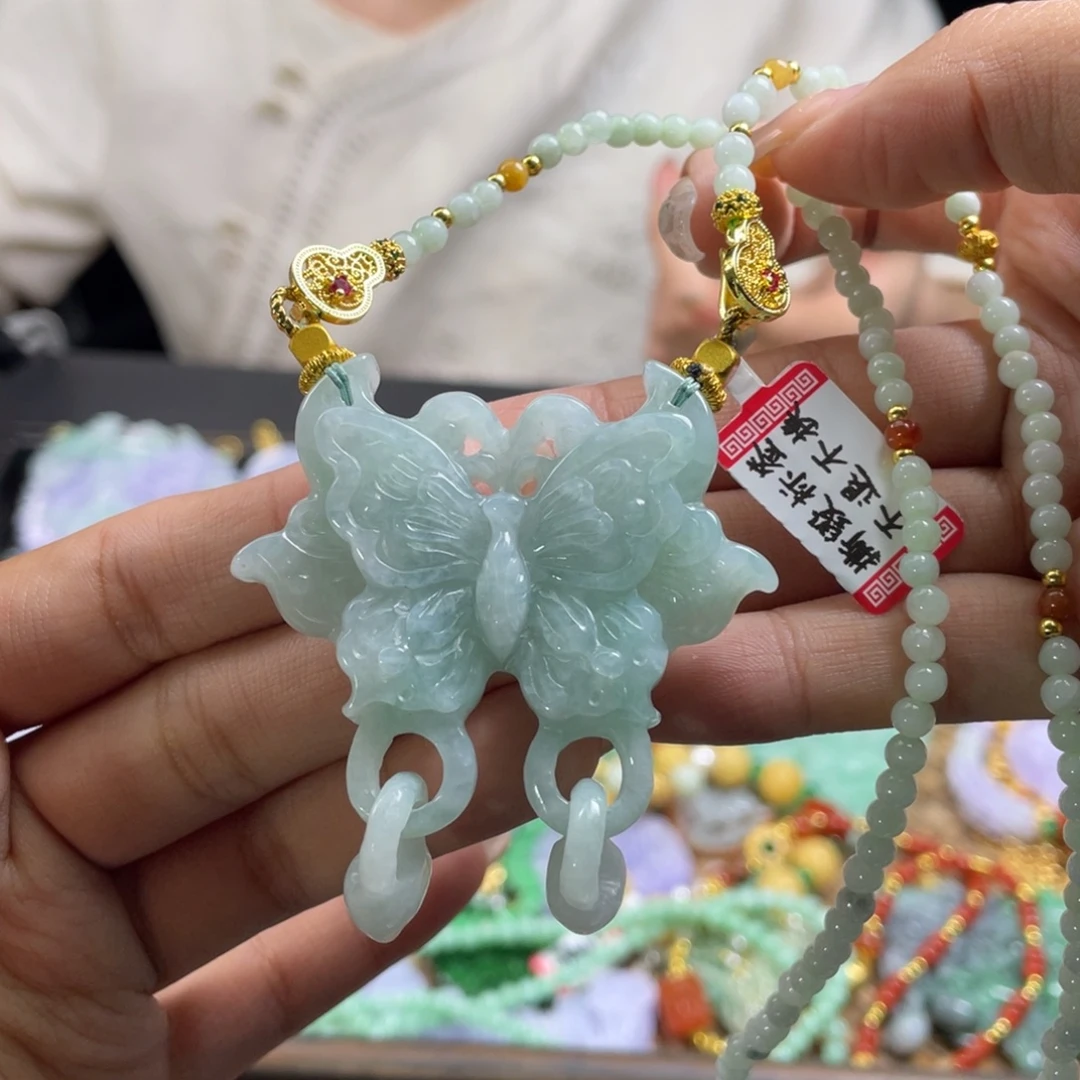 翡翠未镶嵌颈饰代编织